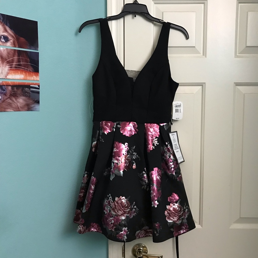 Unworn Black Floral Dress